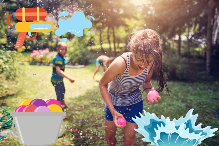 Des jeux d'eau avec des bouteilles et des ballounes d'eau