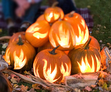 pumpkin with flames, 