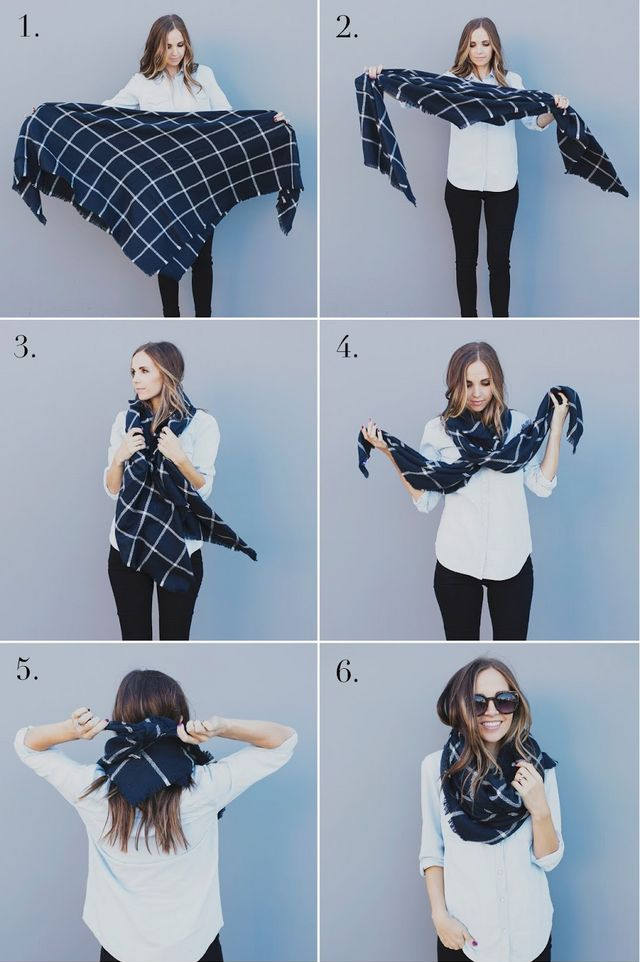 tie a large square scarf in 6 easy steps
