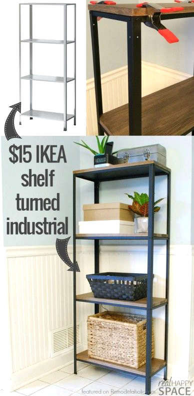 IKEA hacks bookcase metal transformation