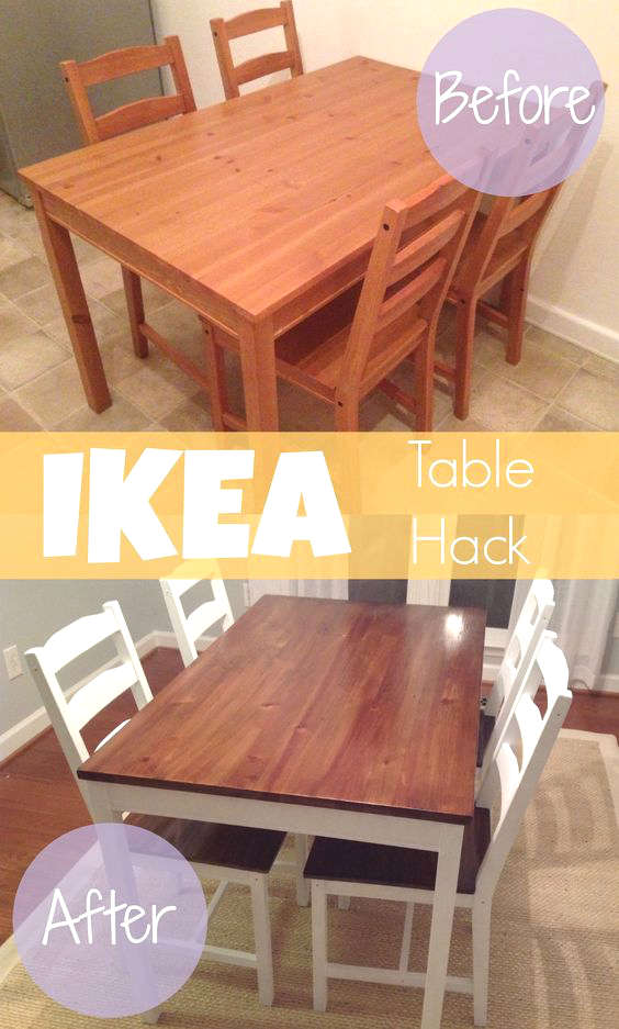 Ikea Hacking, transformed dining table