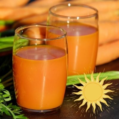Bronzer with carrot juice
