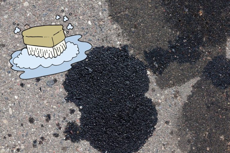 Truc pour enlever une tache d'huile à moteur sur de l'asphalte