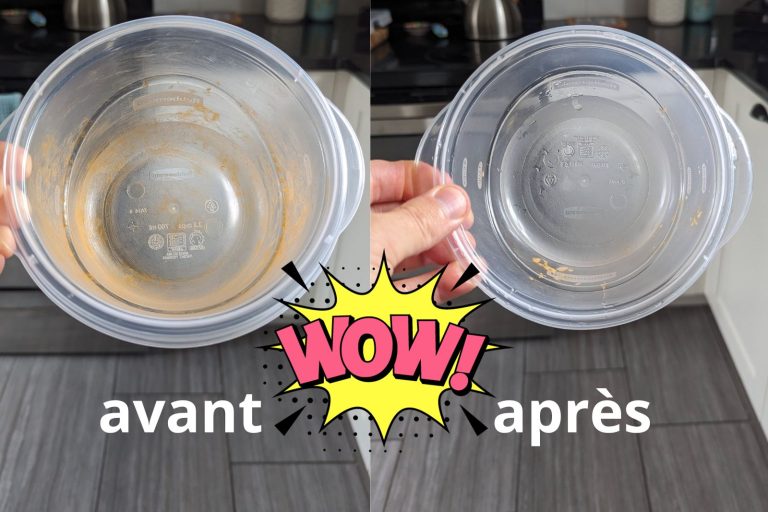 la meilleure astuce pour enlever les taches de sauce dans les plats de plastique