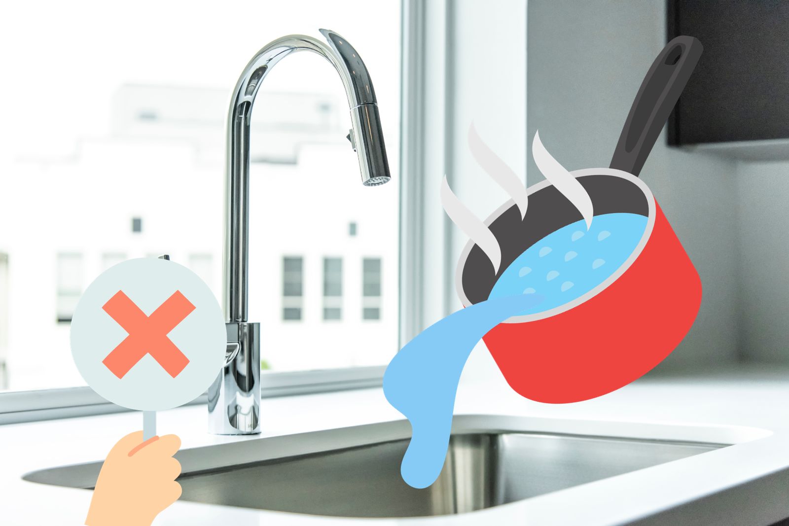 Ne versez plus d'eau bouillante dans l'évier de cuisine