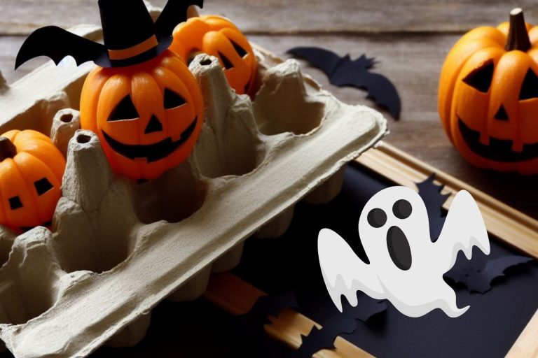 Idée bricolage d'Halloween à faire avec une boite d'œuf