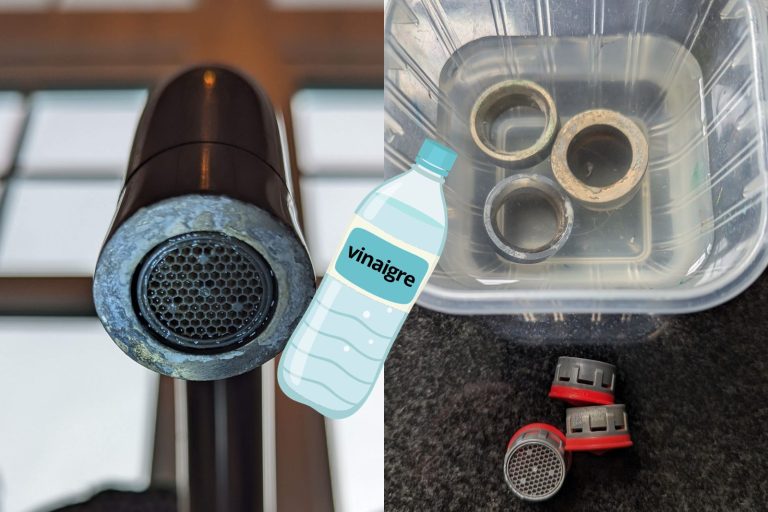 Nettoyer embout et mitigeur de robinet avec vinaigre blanc