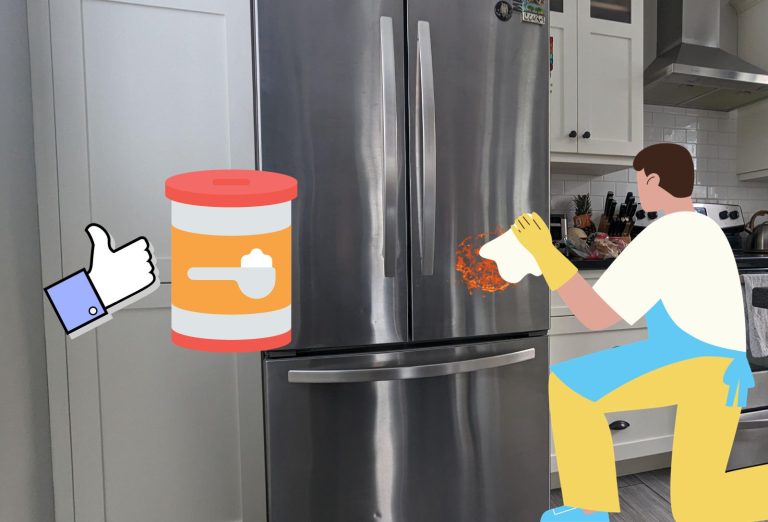 Le truc du bicarbonate de soude pour enlever la rouille sur un frigo en stainless
